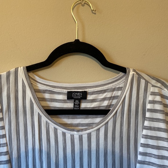 Gray and White Striped Blouse - Picture 2 of 3